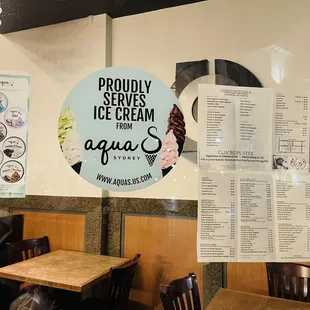 They serve Aqua S ice cream!