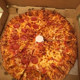 Ordered the special 1 topping pepperoni and Italian hoagie....only half has pepperoni and barely any of that.