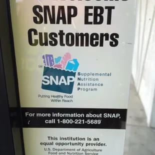 We accept EBT vision card!