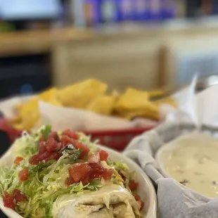 Big Sloppy burrito and the Meaty Queso