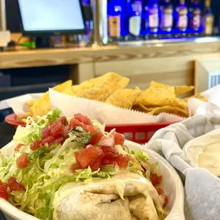 Big Sloppy burrito and the Meaty Queso