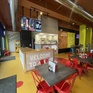 the inside of a restaurant