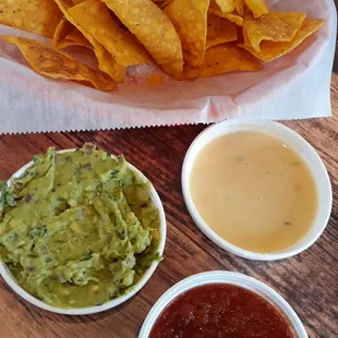 The Trio.  Guacamole, Queso, &amp; Salsa