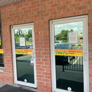 the front door of the store