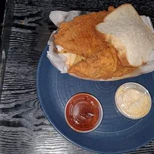 2 piece Catfish with Fries &amp; White Bread