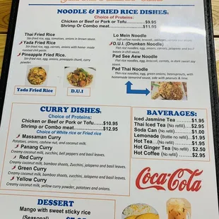Main courses of menu