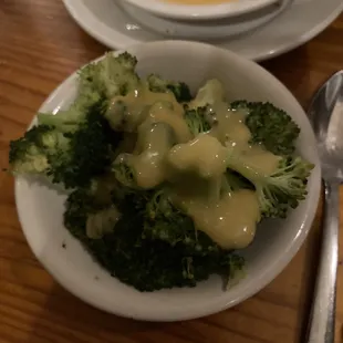 Broccoli with cheese sauce
