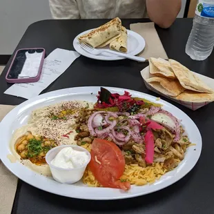 Chicken shawarma wrap and meal