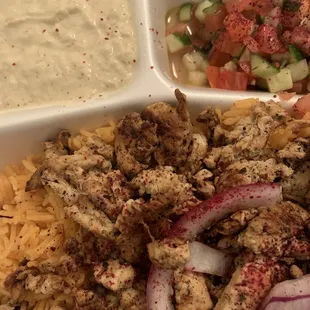 a tray of food