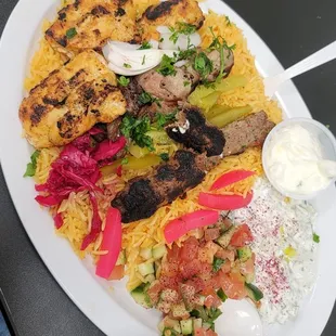 Yaffa mixed grill with the Arabic salad.