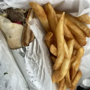 5. Lamb Wrap Combo with fries
