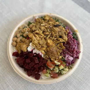 a bowl of food on a table