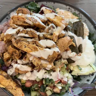 Shawarma chicken bowl - so generously filled and delicious!