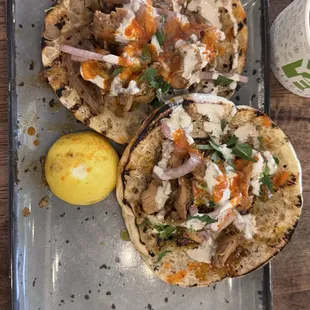 Chicken pita tacos