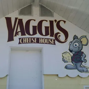 a sign for yaggi's cheese house
