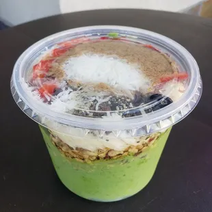a yogurt in a plastic container