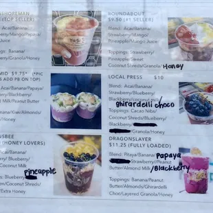 Menu as of 3/14/21