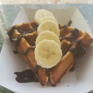 Waffles available plain, with toppings, or in a 4-pack!