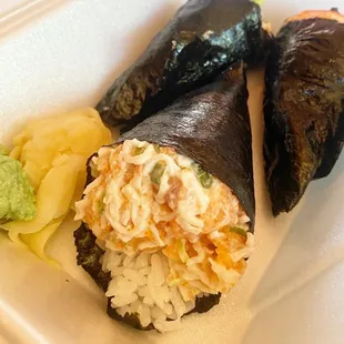 a close up of a sushi