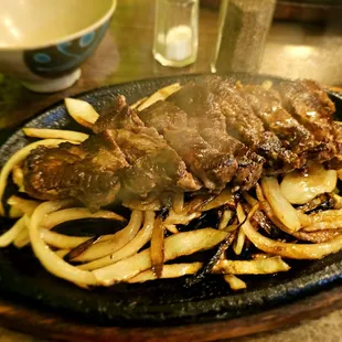 Dinner@Yagura Restaurant; 11/17/2023. David &amp; I both ordered, NY Steak on Sizzling Platter. David/Med Rare, Mine/Med Well.So Stuffed! Lol!