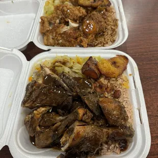 jerk chicken and fried chicken