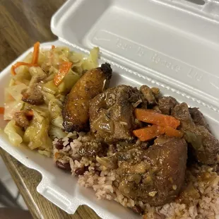 Brown stew chicken lunch special.