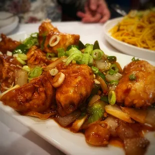 Chili  chicken mono dumplings . Delicious!