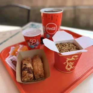 a tray of food