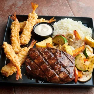 a steak and vegetables