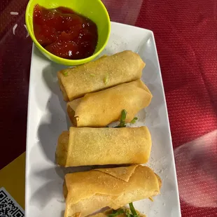 Kids menu veggie rolls w ketchup  4/2022