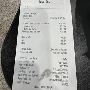 PSA...8% Service Fee!!