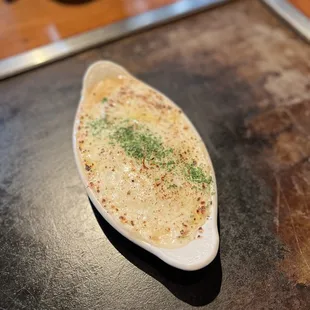 Something seafood and cheese