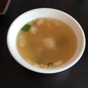 Miso soup comes with entrees