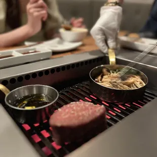 Grilled oyster and mushrooms, tenderloin