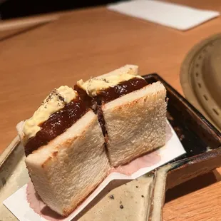 Katsu Sando - the worst dish. Served completely cold. Had to reheat it using the grill