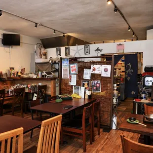 the inside of a restaurant