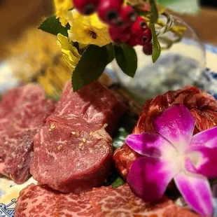 a plate of yakiniku