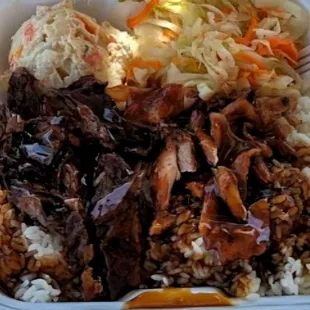 Teriyaki Chicken and Steak Rice Bowl