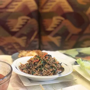 Thai chicken basil!!! (or Pad kaprow Kai!) it was so deliciousssss.