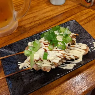 Chicken thigh with kimchi and mayo