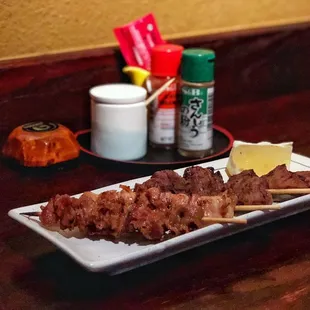Bin Cho Tan Skewers (Chicken Skin, Thigh, Beef Tongue, Pork Belly)