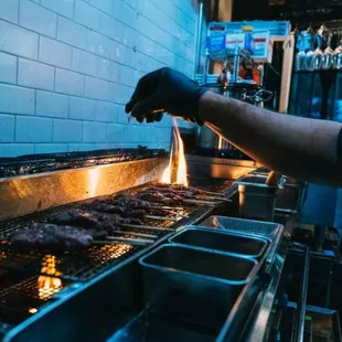 All the skewers are cooked over Japanese white charcoal on a grill imported from Japan that reaches up to 900 degrees Fahrenheit.