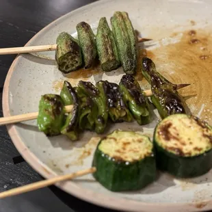 Okra, shishito peppers &amp; zucchini