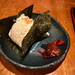 a plate of food on a table