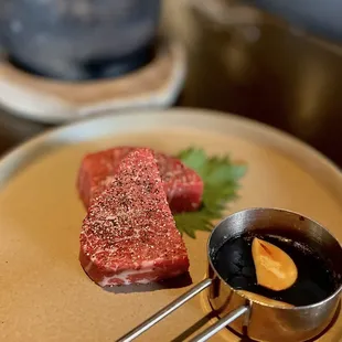 filet mignon with a sauce that is similar to teriyaki