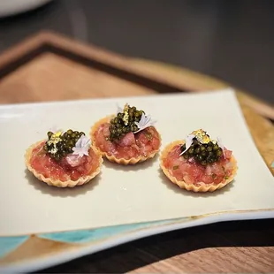 Bluefin tuna tartelette with caviar