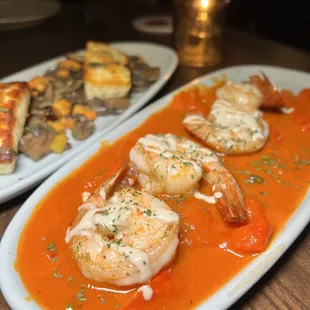 Shrimp saganaki