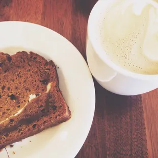 pumpkin bread. caramel mocha.