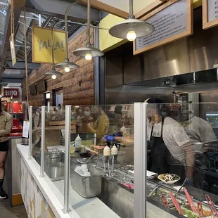 a view of a food court with customers