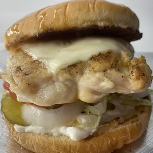 Grilled chicken burger